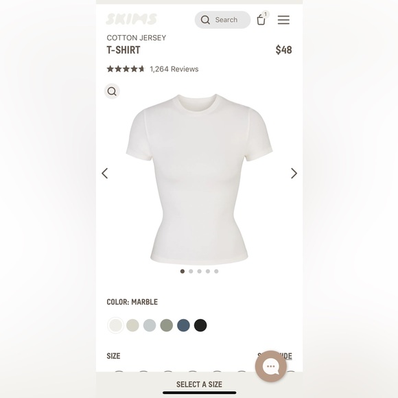 SKIMS Tops - Skims cotton jersey tshirt in marble